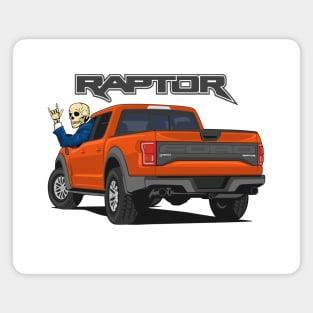 Truck ranger raptor f150 4x4 hand skull metal orange Magnet